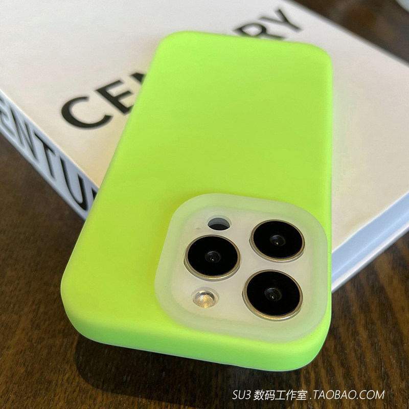 荧光绿软糯果冻液态硅胶适用一加13手机壳Ace5全包oppoReno13磨砂12不发黄FindX8高级感x7小众女简约纯色大孔
