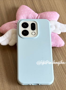 Baby奶蓝色软糯橡皮感FindX9pro适用oppoFindX9手机壳X8s+液态硅胶X7ultra简约Reno14耐脏13全包12防摔网红