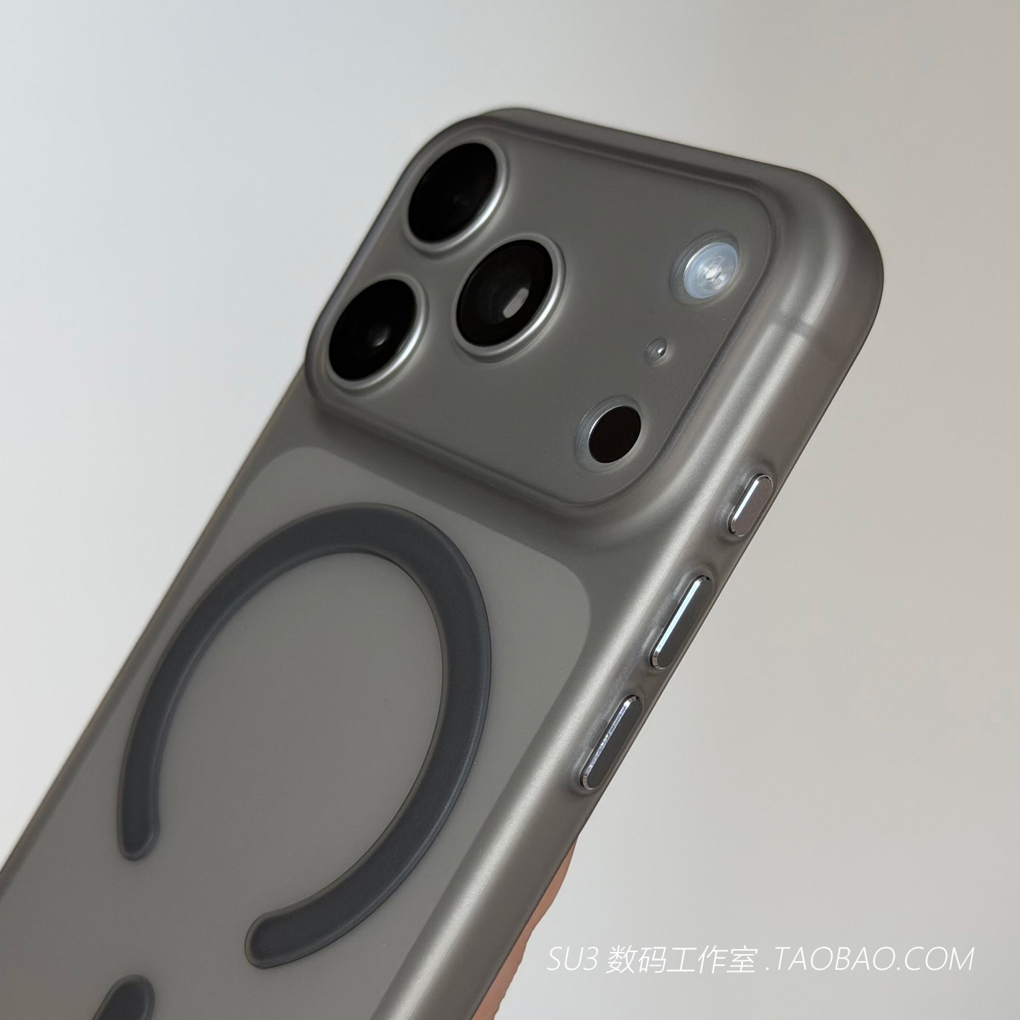 超薄软壳磁吸透灰色iPhone适用苹果17promax手机壳16/15plus无线充电14全包13裸机12独立按键Magsafe极简高级