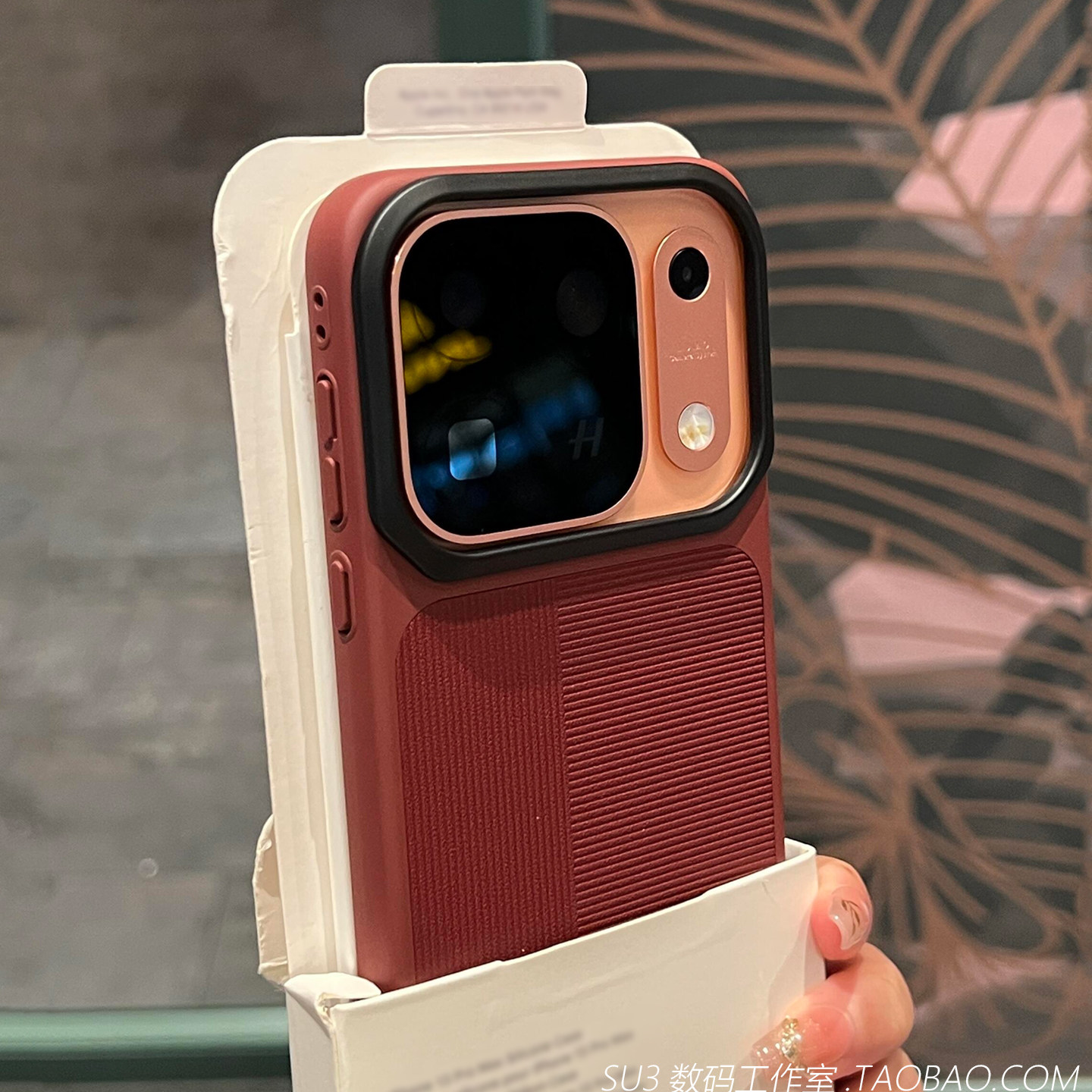 内置磁吸皮纹条纹适用oppoFindX10手机壳e素皮拼接X10promax硬壳vivoX500pro小米18promax酒红色x9简约磨砂男