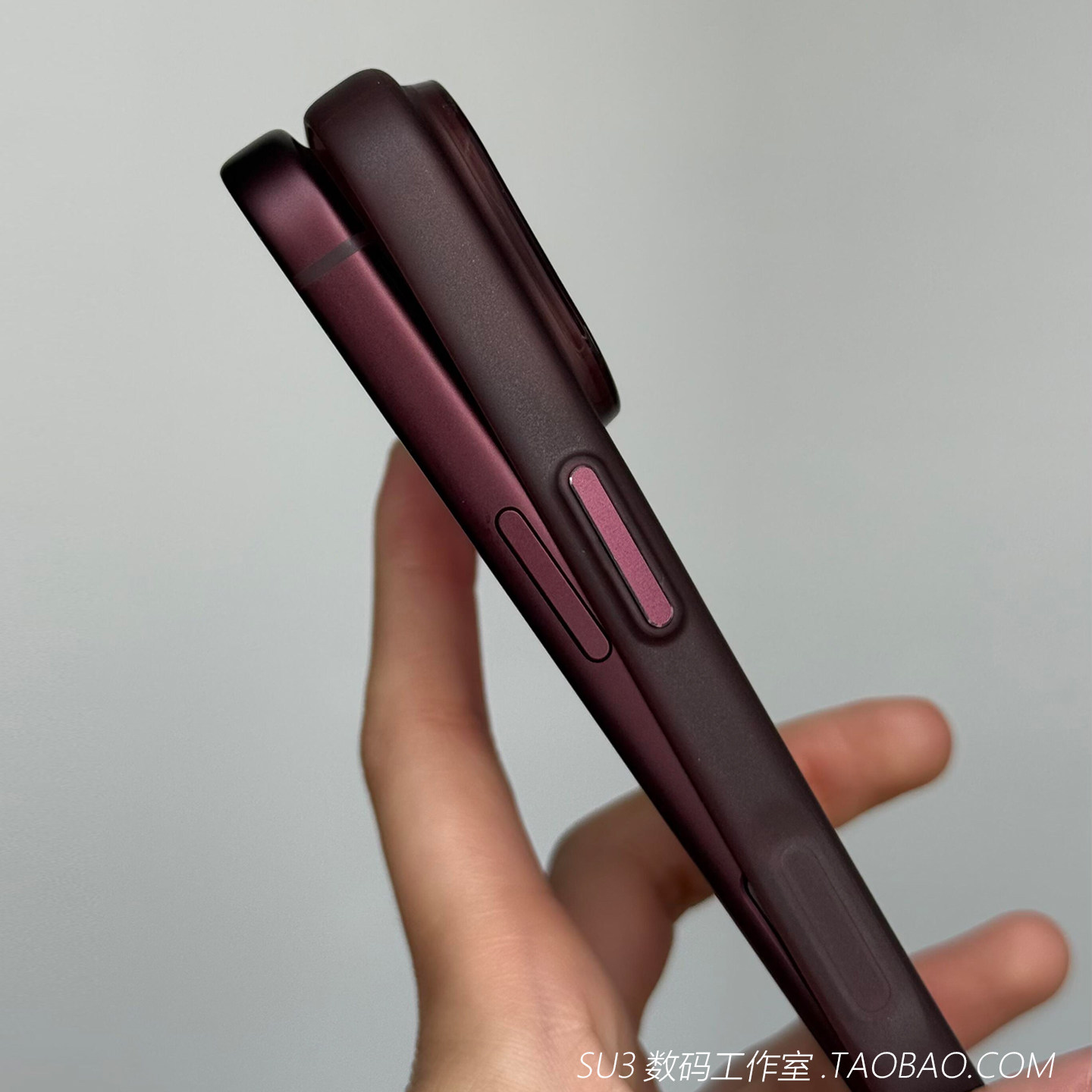 超轻薄磨砂勃艮第红适用18promax苹果18pro手机壳iphone17pro高级感16相机按键全包镜头15小众Air软壳141312