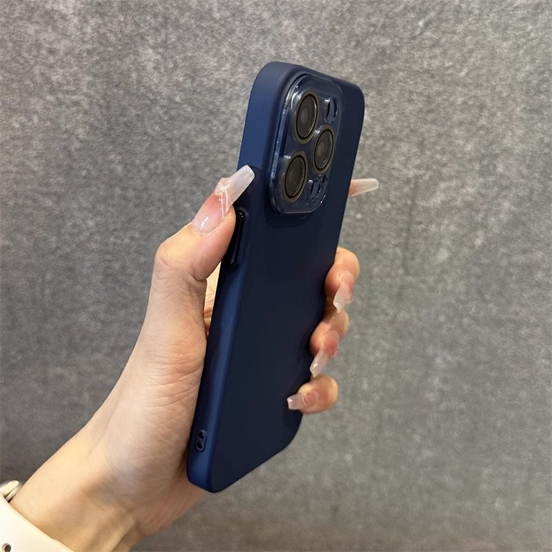 深蓝色适用mate60/50华为Pura70pro手机壳+自带水晶镜头膜mate40全包30肤感磨砂硅胶高级感简约新款防摔ultra