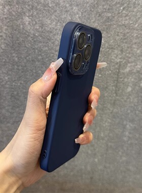 深蓝色适用mate60/50华为Pura70pro手机壳+自带水晶镜头膜mate40全包30肤感磨砂硅胶高级感简约新款防摔ultra