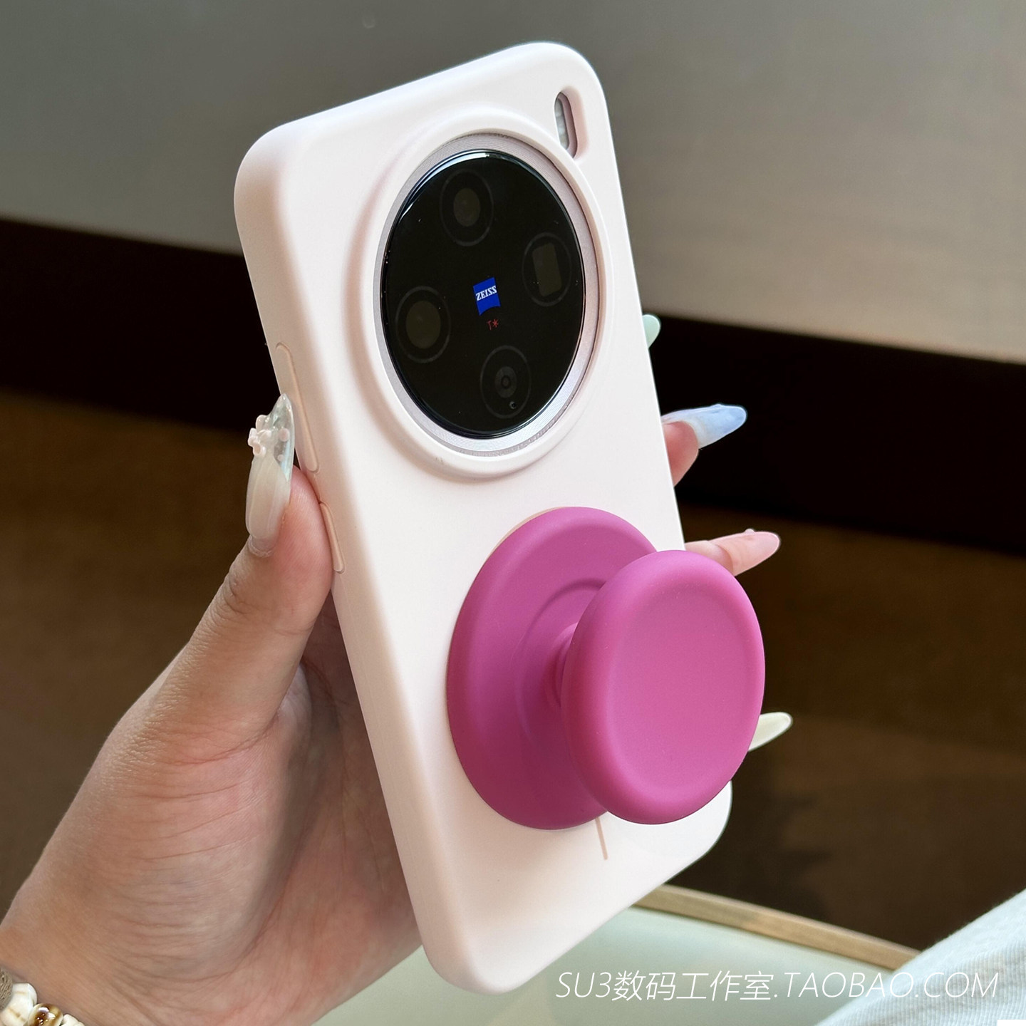 磁吸壳液态硅胶适用小米17苹果17promax手机壳iPhone16玫红15s气囊ultra伸缩支架软糯防摔雾粉色+MagSafe大孔