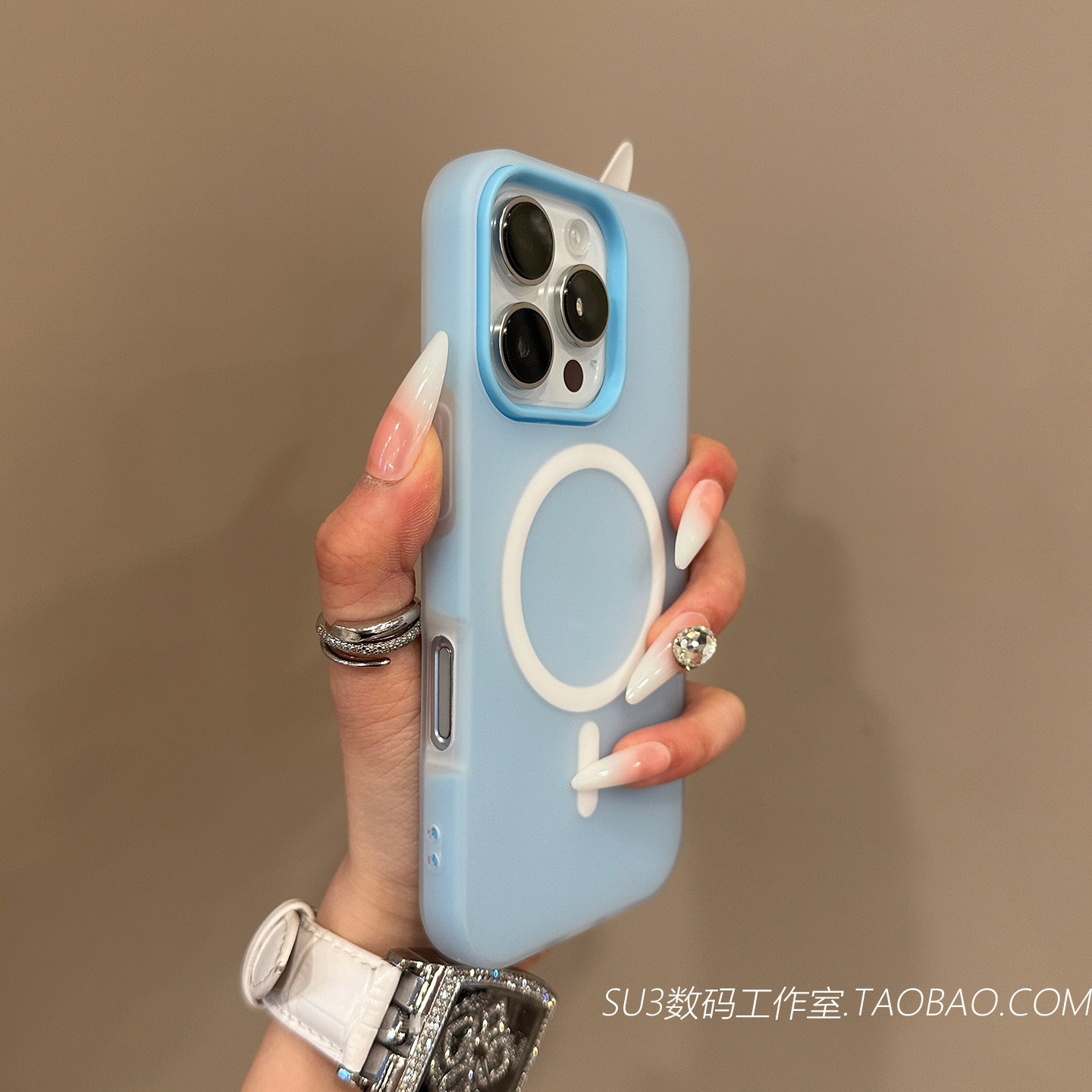 马卡龙奶蓝色磁吸充电小米15适用14华为mate70手机壳60pro肤感50半透明Pura80雾面70磨砂ultra二合一p60防摔+
