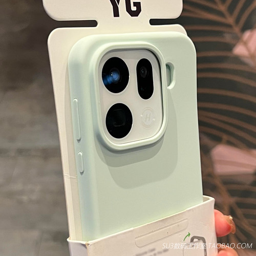 薄荷奶绿色软糯不会发黄oppoFindX9适用pro手机壳FindX8s+真液态硅胶x7高级x6耐脏Reno14磨砂13防摔12大孔0