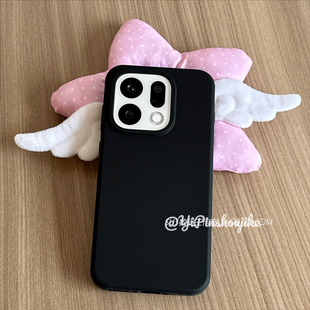 黑色软糯橡皮感FindX9pro适用oppoFindX9手机壳X8s 液态硅胶X7ultra简约Reno14加厚大孔13全包12防摔男高级感