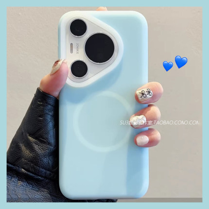 果冻透感浅蓝色磁吸充电适用oppo Reno14pro手机壳13液态硅胶FindX8s+小众X7防摔Ultra一加Ace5不发黄magsafe