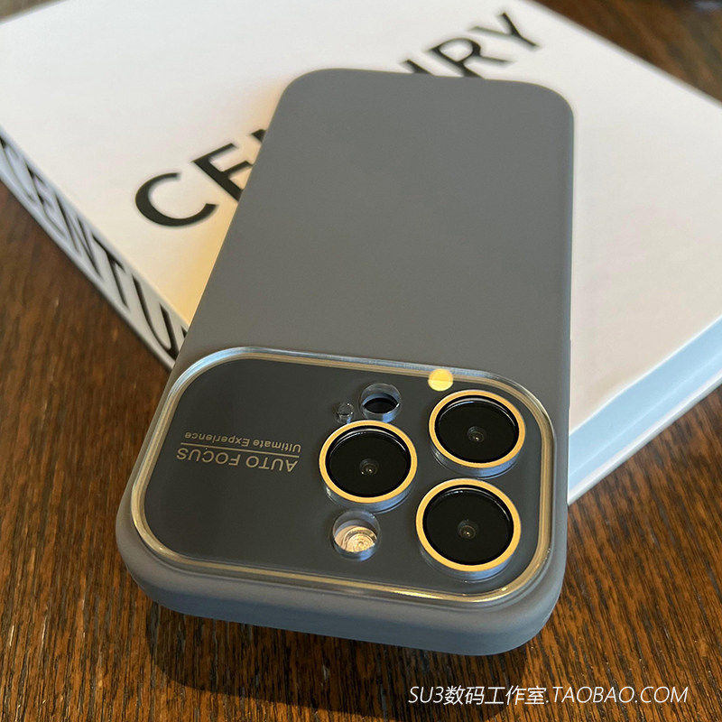 秒变17大视窗适用iPhone17pro苹果17promax手机壳16/15液态硅胶14全包带水晶镜头膜13石墨黑炭灰色防摔高级软