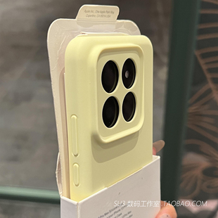 不发黄真液态硅胶全包镜头适用小米14/13手机壳14pro奶油黄色ultra红米K70耐脏K60软糯简约高级女至尊版5加厚