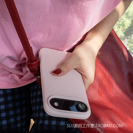 不会发黄软糯适用iPhone17苹果17promax手机壳16pro简约15plus橡皮擦感14全包13防摔12大孔淡粉灰粉色Air新款