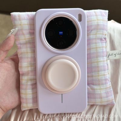 淡紫色磁吸液态硅胶适用oppoFindX8Ultra手机壳X8s磁吸气囊支架FindX8软糯防摔小米15无线充电耐脏高级感小众