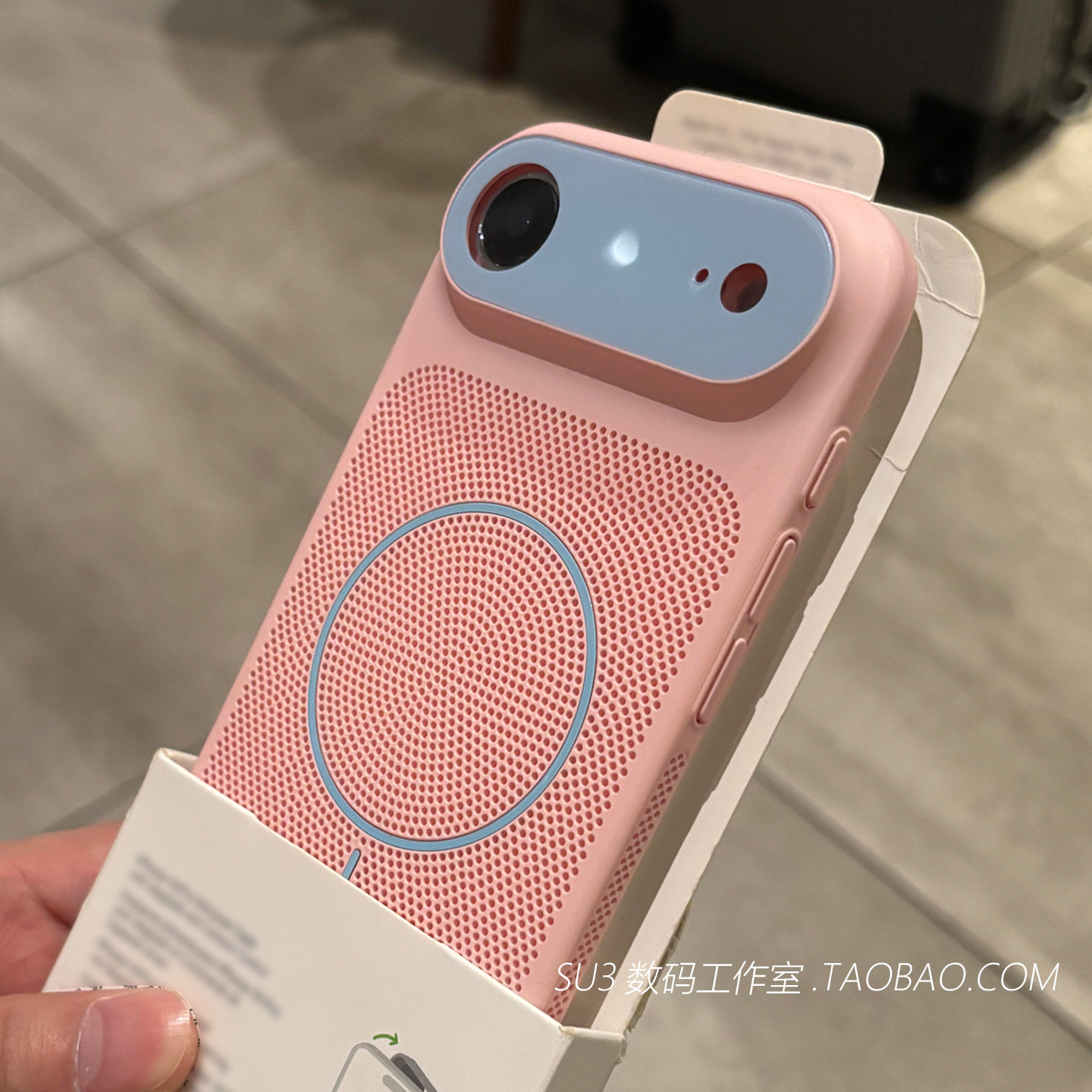 樱花粉细磁吸充电网孔散热镂空iPhone适用17Air苹果17promax手机壳16pro全包镜头膜15大视窗14撞色13超薄12硬