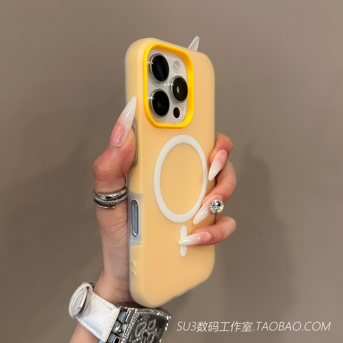 黄色磁吸充电小米15适用14华为mate70手机壳60pro糖果色50半透明Pura80雾面70磨砂ultra二合一p60高级感防摔+