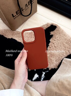 耐脏软糯红豆栗子色适用15小米14手机壳13液态硅胶12s美拉德k70红米K60e橡皮擦至尊版k80全包note13pro+防摔