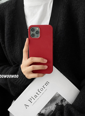 小众韩国ins博主大红色iq0011s适用IQOO12手机壳10pro液态硅胶9复古vivo高级感neo8/7女6se新年z5秋冬z7x软Z8