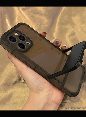 K11x透黑色一体站立支架A97适用oppoReno10/9手机壳8透明Reno10pro+全包7se小众FindX6pro网红X3软硅胶X5防摔