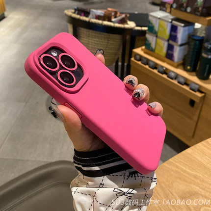 软糯火龙果玫红色适用oppoReno11手机壳Reno12pro液态硅胶findx7/X6防摔ultra全包高级果冻感ins风小众潮牌女