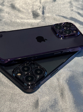 电镀无边框适用V40华为P40手机壳P50pro超薄mate40透明50e半包p30硬壳p20光面nova9亚克力8高级10荣耀80黑色+