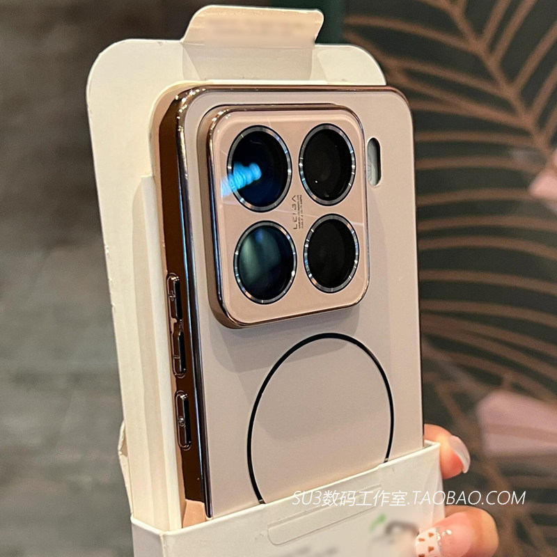 电镀磁吸无线充电适用小米15/14pro手机壳13玻璃15ultra红米K80硬壳K70至尊版水晶全包镜头软Magsafe高级感女