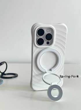 纯白色双面磁吸三折叠支架金属mate80promax适用华为mate80/70pro手机壳Pura80ultra波漾60液态硅胶+耐脏防摔