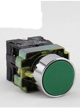 正泰 自复位平按钮 金属头 绿色 一常开一常闭 NP2-BA35 开孔22mm