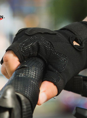 MOON骑行手套半指短指山地自行车手套男女秋季薄透气减震单车装备