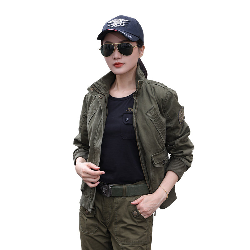 海鹰基地军绿色女士夹克