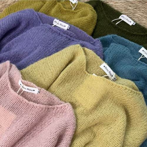 2319#【秋日云絮】圆领套头宽松氛围感毛衣