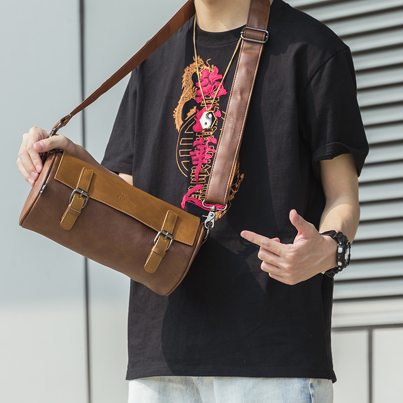 新款青年复古皮质男士斜挎包皮质单肩包小水桶包男 潮流时尚男包在类目 箱包皮具/热销女包/男包, 男士包袋中 - 来自Buy2taobao.com提供专业的淘宝代购服务