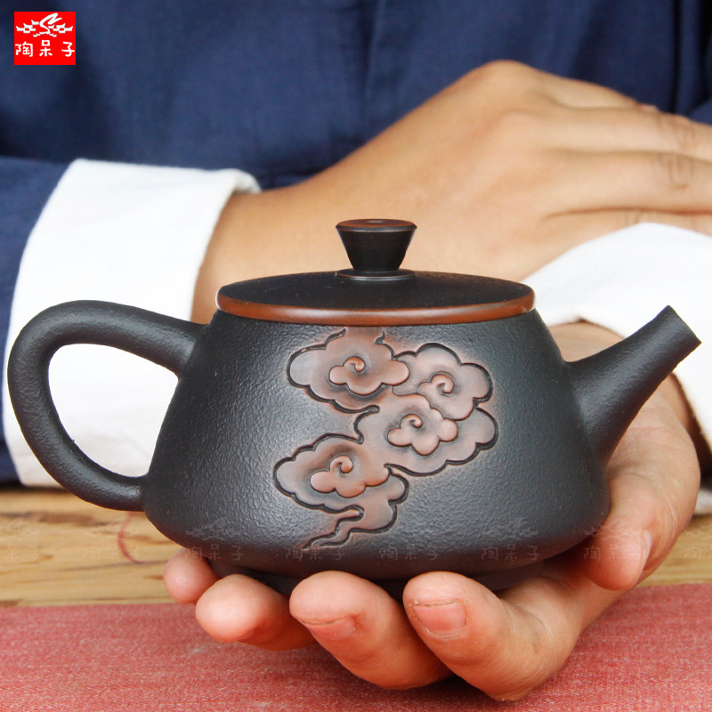陶呆子 云南建水紫陶纯手工壶泡茶壶匏尊石瓢壶浮雕粉浆紫砂壶