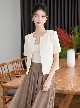 夏季小香风短袖西装外套女百搭