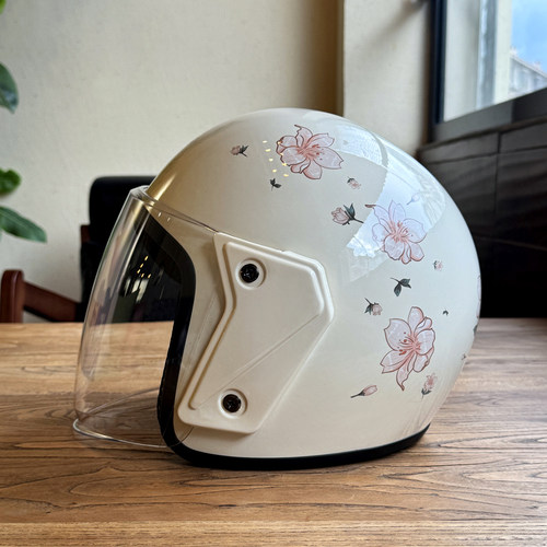3c认证电动车头盔冬保暖女款四季国标山茶花摩托车3/4盔防风防晒
