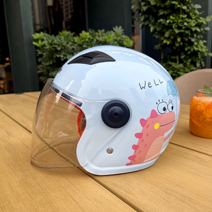 儿童3c认证电动车头盔冬天保暖男女童款四季摩托车安全帽卡通可爱