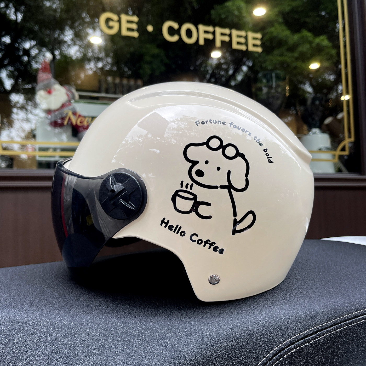 夏季3C认证电动车头盔夏天防晒新国标半盔男女款卡通狗可爱安全帽