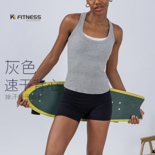 速干瑜伽背心运动跑步上衣无袖 fitness工字健身背心女美背修身