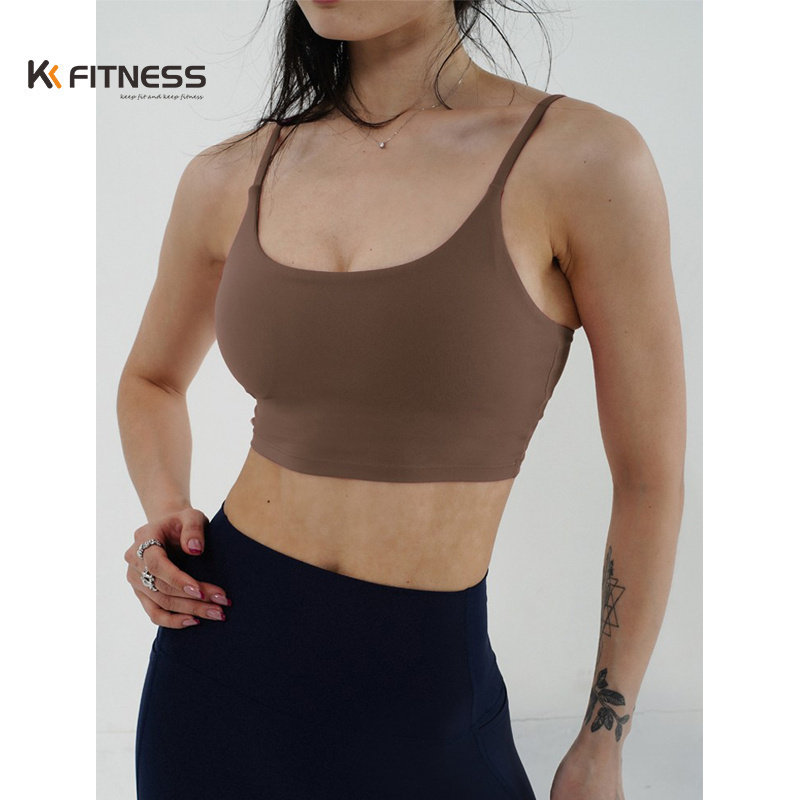 kk fitness运动内衣女美背吊带瑜伽背心防震外穿bra健身套装夏季