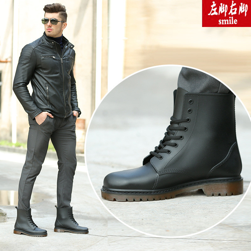 时尚雨鞋男低帮防滑春夏情侣款马丁靴水鞋男士雨靴短筒防水鞋套男