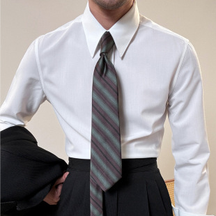 法式高级感帝国领衬衫长袖衬衣男免烫修身衬衣商务正装欧美大尖领