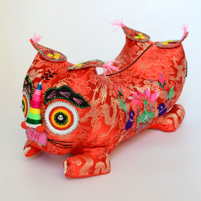 虎头枕头纯手工老虎枕新生婴儿宝宝满月老虎工艺民间品布老虎