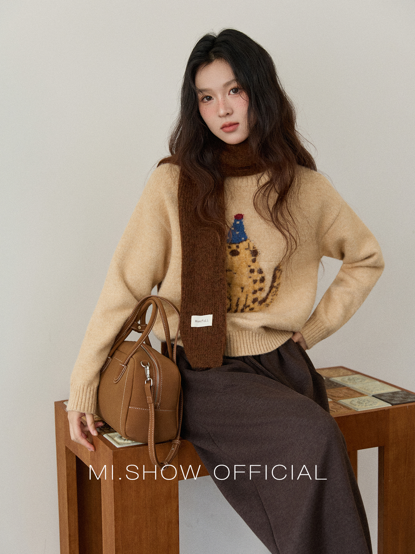 谜秀10.20新品小狗提花毛衣女韩系2025氛围感巨好看的针织衫外套