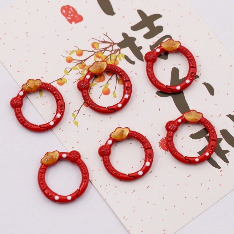 合金金属红色元宝弹簧扣烤漆合金配件手工diy饰品钥匙扣挂钩挂扣,饰品/流行首饰/时尚饰品新,扣,淘宝优惠券,粉丝福利购,淘宝优惠卷