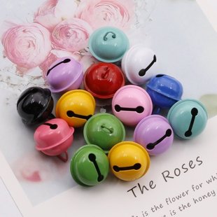 22mm糖果色烤漆金属小铃铛手工编织diy钥匙扣挂饰配件圣诞节铃铛