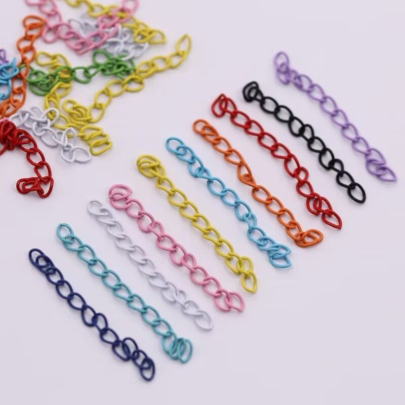 diy饰品配件5cm金属烤漆喷漆彩色延长链尾链钥匙扣链条加长连接链,饰品/流行首饰/时尚饰品新,链条,淘宝优惠券,粉丝福利购,淘宝优惠卷