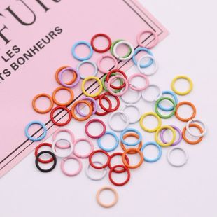 diy钥匙扣挂件连接环闭口圈10mm铁质烤漆彩色平口圈小铁环连接圈