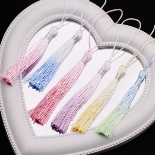 13cm渐变双色流苏穗子扇坠