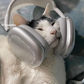 韩系小众ins风极简英文轻薄透明适用于airpodsmax横头梁保护套苹果头戴蓝牙耳机保护壳硅胶软