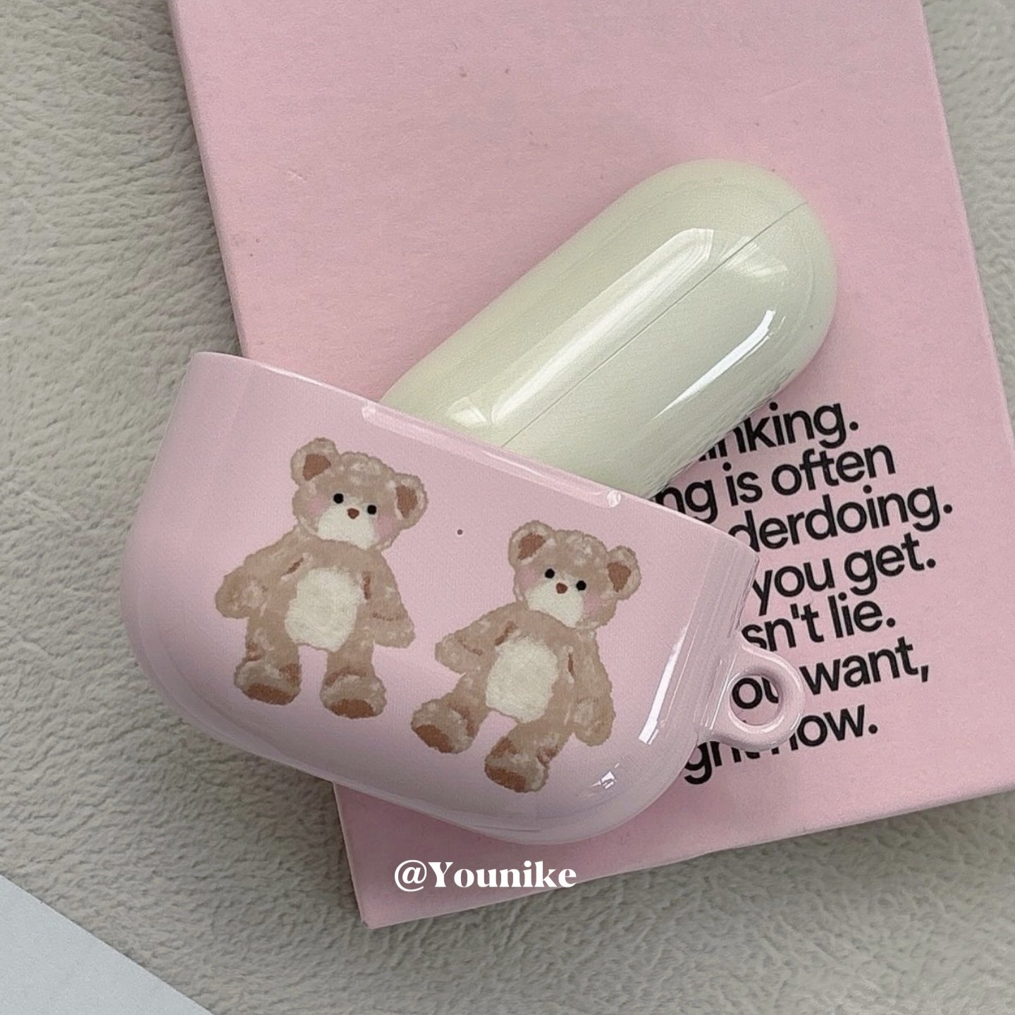 韩国进口耳机壳菲林甜美少女苹果