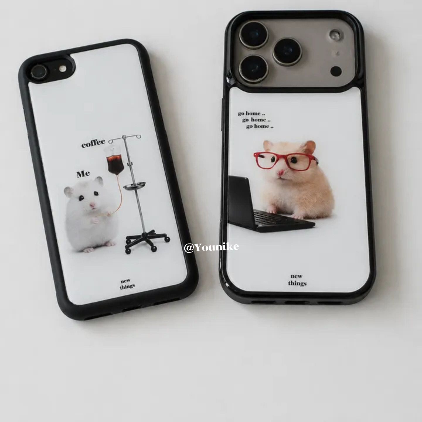 韩系ins古早可爱萌物眼镜豚鼠防滑适用iphone17pro/17promax保护壳苹果16手机壳16promax保护套15/13/14外壳