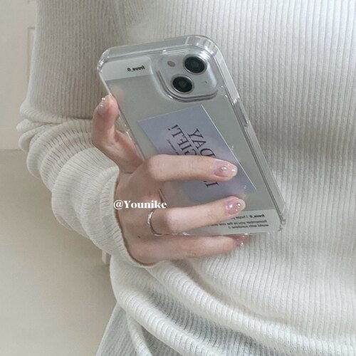 韩系ins风简约治愈英文手机壳韩